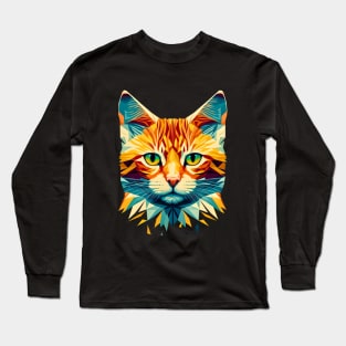 Low Poly Cat Long Sleeve T-Shirt
